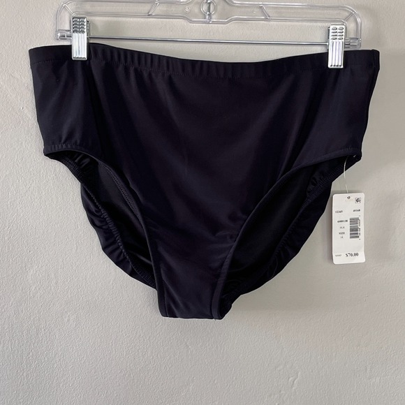 Miraclesuit‎ Bikini Bottoms Womens 14 Black Modest Nylon Swim Vacation Slimming - Picture 1 of 8